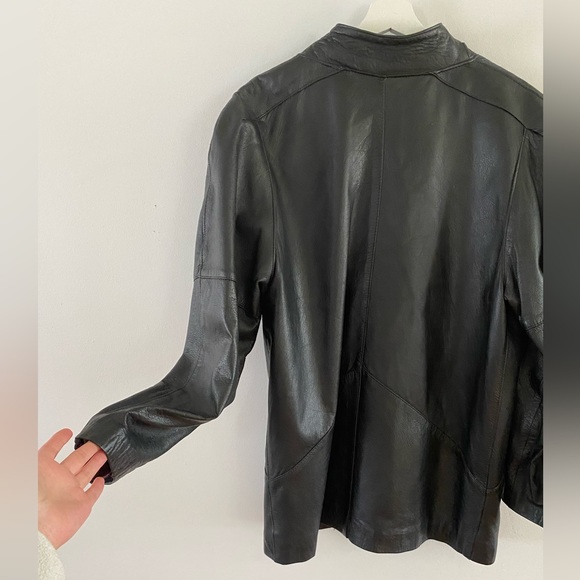 Vintage 70s/80s Italian Black Leather Jacket - Made in Italy by Vera Pelle - Picture 5 of 8